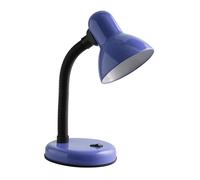 Lampe de bureau rétro LED GTV RIO E27 Lampe de bureau bleue flexible 40 W max. 220-240 V IP20 Lampe design en métal et plastique, Blau
