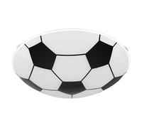 Lampe de chambre d'enfant Lampe de plafond Lampe de chambre à coucher Football, métal verre noir blanc, 2x E27, D 30 cm