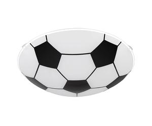Lampe de chambre d'enfant Lampe de plafond Lampe de chambre à coucher Football, métal verre noir blanc, 2x E27, D 30 cm