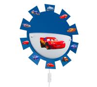Lampe de chambre d'enfant, lampe de salle de jeux, applique murale, applique murale, lampe pour enfant, Cars Sticker, acier, verre, blanc, bleu, 1x douille E27, DxH 35x8cm