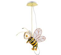 Lampe de chambre d'enfant suspension abeille lampe de chambre LED suspension garçon fille, métal noir jaune, LED 7W 700lm 2700K blanc chaud, LxPxH 36x25x120 cm