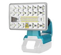Lampe de chantier 18V portable pour extérieur large et longue portée avec port USB,lampe de poche Hipoke 18W sans fil LED compatible avec Makita 14,4V-20V Li-ion BL1860 BL1850 (pas de batterie)