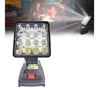 Lampe de Chantier 27w Portable Multifonction pour Extérieur Large et Longue Portée, pour Garage Souterrain, Camping, Compatible avec pour Makita 14v-18v Li-ion Bl1860 Bl1850