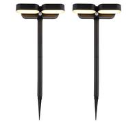 Lampe de chemin Jardin Lampe extérieure Mur Piquet de terre Lampe solaire Détecteur de mouvement Batterie, noir opale, 1x LED, DxH 23x10,3x55 cm, lot de 2