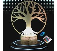 Lampe de Chevet 3D Led Arbre de vie - Veilleuse Changement de Couleurs - Luminaire PERSONNALISE Tactile Bureau et Chambre Enfant - Eclairage d’Ambiance - Idée Cadeau Anniversaire et Noël