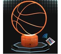 Lampe de Chevet 3D LED Ballon Basket Basketball, 16 couleurs, Pour Enfant, Veilleuse, idée cadeau Noël anniversaire, sport