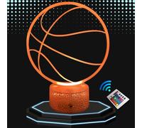 Lampe de Chevet 3D Led Ballon Basket - Veilleuse Changement de Couleurs - Luminaire Tactile Bureau et Chambre Enfant - Eclairage d’Ambiance - Idée Cadeau Anniversaire et Noël PERSONNALISEE