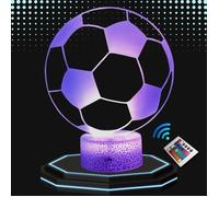 Lampe de Chevet 3D LED Ballon Football - Personnalisable - 16 couleurs - Télécommande incluse
