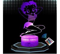 Lampe de Chevet 3D LED - Betty Boop - Veilleuse Tactile - 16 Couleurs - Télécommande - Design Contemporain