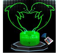 Lampe de Chevet 3D LED - Dauphin - Multicolore - Tactile - Télécommande - Décoration Intérieure
