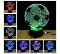 Lampe de Chevet - 3D LED - Football - Rechargeable USB - 7 Couleurs - Enfant