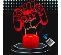 Lampe de chevet 3D LED Jeux Vidéos Manette, Veilleuse changement de couleurs, Lampe tactile bureau et Chambre enfant, Eclairage Noël