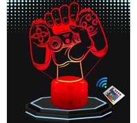 Lampe de Chevet 3D Led Manette de jeu - Veilleuse Changement de Couleurs - Luminaire Tactile Bureau et Chambre Enfant - Eclairage d’Ambiance - Idée Cadeau personnalisé Anniversaire et Noël.
