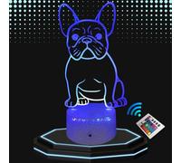 Lampe de Chevet 3D Led PERSONNALISEE chien - Veilleuse Changement de Couleurs - Luminaire Tactile Bureau et Chambre Enfant - Eclairage d’Ambiance - Idée Cadeau Anniversaire et Noël. (chien)