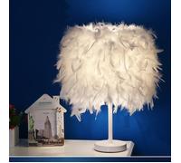 Lampe de chevet À plumes Blanc Abat-Jour Moderne Mode pour Salon, Chambre, Bar, Hotel, Décoration de La Maison