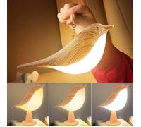 Lampe de Chevet avec, Lampe De Table, Lumière Veilleuse Oiseau Rechargeable, Dimmable 3 Températures, USB, Décoration