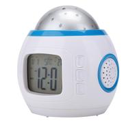 Lampe de chevet avec projection musicale dynamique, thermomètre, réveil LED à piles pour enfants, éclairage d'étoiles et de lune pour la nuit