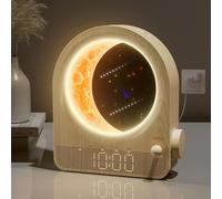 Lampe de chevet avec réveil, 3 niveaux de luminosité, lumière de réveil, 10 sons de la nature