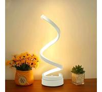Lampe de chevet design spiral, petite lampe de table led avec fil, lampe de table led spirale, lampe de chevet moderne led chambre (Blanc)