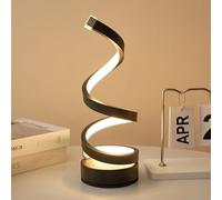 Lampe de chevet design spiral, petite lampe de table led avec fil, lampe de table led spirale, lampe de chevet moderne led chambre (Noir)