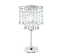 Lampe de chevet en cristal E27 avec interrupteur à bouton-poussoir en verre | Base stable antidérapante, facile à nettoyer, fer et verre et bords lisses, câble de 1,7 m et emballage en coton perlé