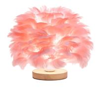 Lampe de Chevet en Plumes - Abat-jour Élégant pour Bureau, Salon, Chambre et Salle à Manger