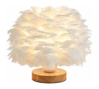 Lampe de Chevet en Plumes - Abat-Jour Élégant pour Bureau, Salon, Chambre et Salle à Manger