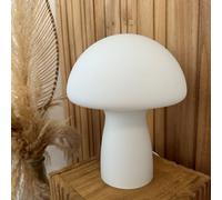 Lampe de chevet en verre satiné forme champignon