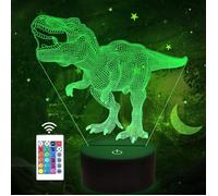 Lampe de chevet enfant - Dinosaure 3D - 16 couleurs LED - Sécurisée - Effets visuels