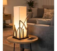 Lampe de chevet et lampe de bureau en bois recyclé holzlampe bois flotté 20 x 20 cm, hauteur : 50 cm-chaque lampe unique