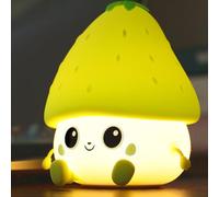Lampe de Chevet Fraise Silicone Mignonne Rechargeable pour Bébés et Filles (Vert)