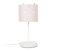 Lampe de Chevet - HOME DECO KIDS - Chat - Personnalisable - Rose et Gris