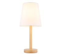 Lampe de chevet Lampe de table aspect bois Lampe de chambre à coucher Lampe de table textile blanc Lampe de salon, métal, 1x E14, DxH 20 x 45 cm