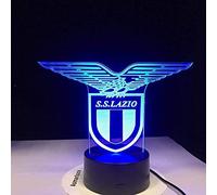 Lampe de chevet LED à illusion 3D Ss Lazio avec capteur tactile pour bureau, club, maison, bar, salle de bain, lampe de table décorative, cadeau 7 couleurs sans télécommande