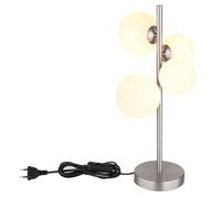 Lampe de chevet LED Lampe de table verre opalin Lampe de salon 4 flammes, métal, 4x G9 3,5W 350 lm LED blanc chaud, LxlxH 27x23x51 cm