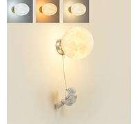 Lampe de Chevet LED pour Enfants à intensité Variable, Applique Murale Moderne Astronaute pour Chambre d'enfant, veilleuse Lune 3D, Lampe de lit pour Chambre d'enfant, éclairage décoratif