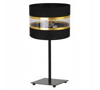 Lampe de chevet - Light Home - Elegance Gold - Abat-jour doré - Métal noir - 43 cm
