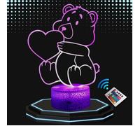 Lampe de chevet - Ourson - 3D LED - Veilleuse tactile - Multicolore - Décoration enfant
