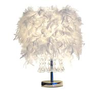 Lampe de Chevet Plume avec 8 Pompons Cristal Lampe de Table Moderne pour Salon Chambre Bar Restaurant Hôtel Eclairage Décoratif Élégant