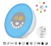 Lampe de Chevet Portable,haut-parleur réveil Bluetooth coloré LED G