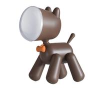 Lampe de chevet super mignonne en forme de chien pour chambre d'enfant, lampe de lecture LED sans danger pour les yeux, Brown
