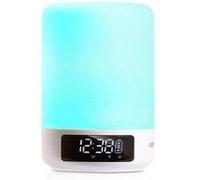 Lampe de chevet tactile bluetooth haut-parleur compatible avec apple smartphones horloge réveil avec affichage à led-blanc Blanc G