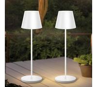 Lampe de chevet Tactile Sans fil Lot de 2,Petite Metal Lampe Led Rechargeable pour table bureau la chambre salon&exterieur,a pile 5200mah(7-40h),IP54,pour enfant fille ado adulte,3 intensité,blanche