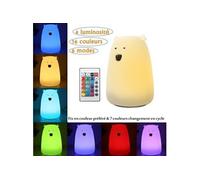 Lampe de Chevet Veilleuse Rechargeable, 7 Couleur Changement LED Forme de OURS G