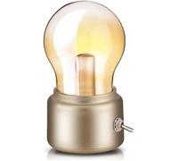 Lampe de Chevet - Vintage - Or - USB Rechargeable - LED - Mini Lampe de Bureau