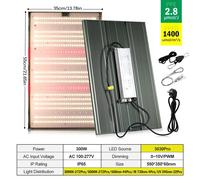 Lampe de croissance LED - 3030Pro, 300W - Lumière à spectre complet - Intensité variable - Étanchéité IP65 - Interrupteur séparé pour les lumières rouge et UV - Tension : 110–240V