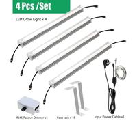 Lampe de croissance LED à spectre complet, 150W - Lumière de croissance pour intérieur - Gradable avec bouton rotatif - Double rangée, haute luminosité - Éclairage à large angle - Lot de 4