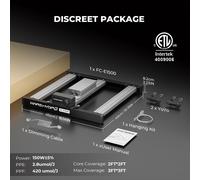 Lampe de croissance LED - FC-E1500 - 150 W - Spectre complet - Intensité variable - Surface couverte : 0,76 x 0,76 m - 2,8 µmol/J - Fonction de gradation en série