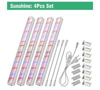 Lampe de croissance LED - Puce LED SMD2835 - Spectre complet - Pour plantes, légumes, succulentes, fleurs - 110-240V AC - Lot de 4