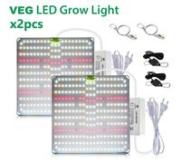 Lampe de croissance LED SMD2835 - Lumière de croissance à spectre complet - Boîtier en aluminium ultra-fin - Connecteur étanche - Lot de 2 pour la phase végétative (VEG) - Prise EU 220V